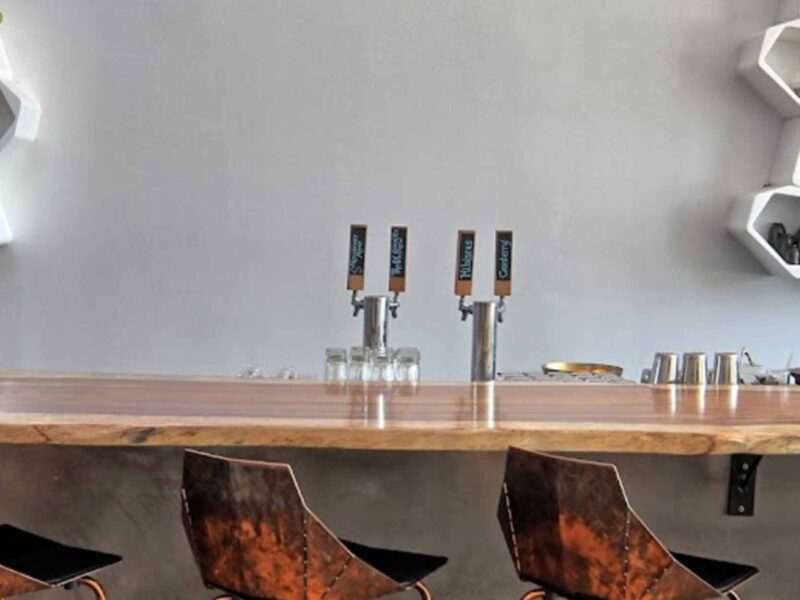 bar top with chairs