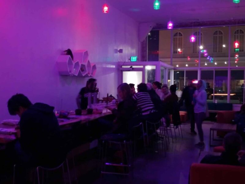 indoor of bar at night